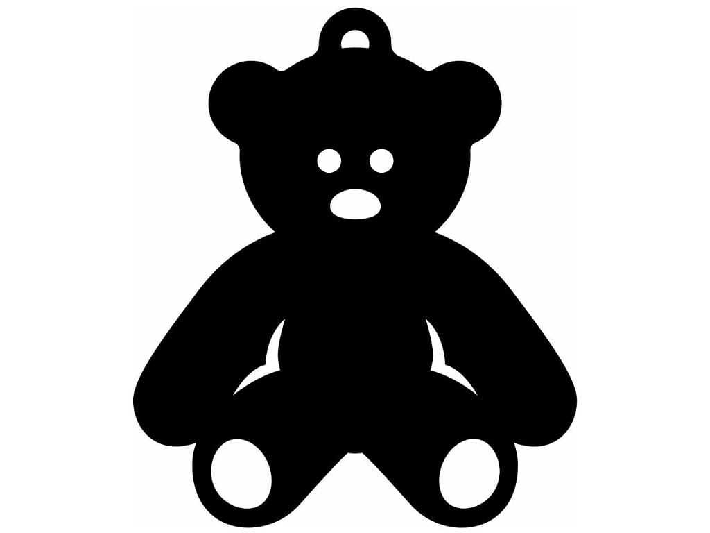 Laser Cut Teddy Bear Christmas Tree Ornament
