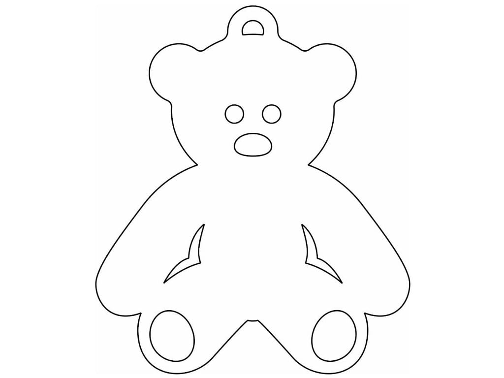 Laser Cut Teddy Bear Christmas Tree Ornament
