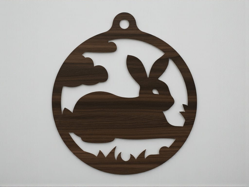 Laser Cut Rabbit Christmas Ornament