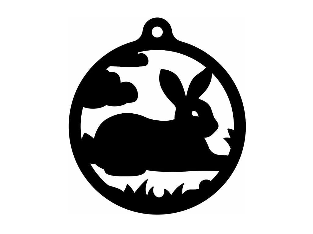 Laser Cut Rabbit Christmas Ornament