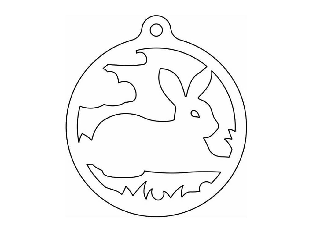 Laser Cut Rabbit Christmas Ornament