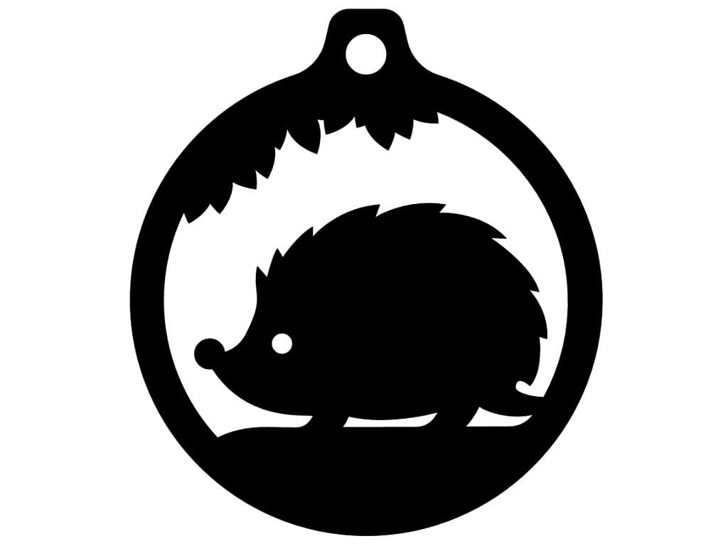 Laser Cut Hedgehog Christmas Tree Ornament