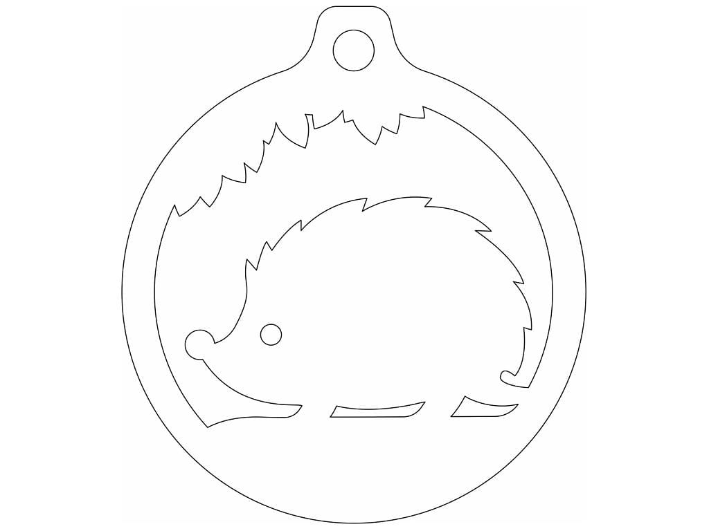 Laser Cut Hedgehog Christmas Tree Ornament