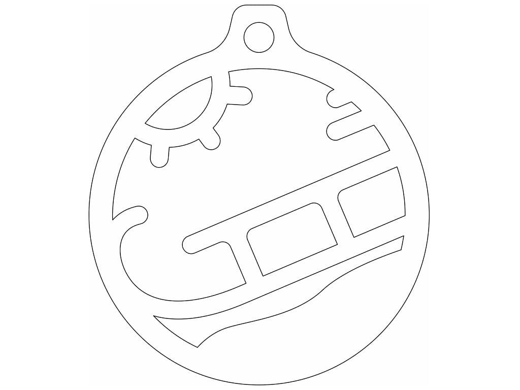 Laser Cut Santa Sleigh Christmas Ornament