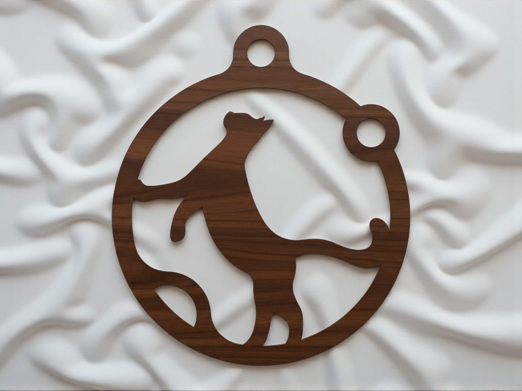 Laser Cut Cat Christmas Hanging Ornament