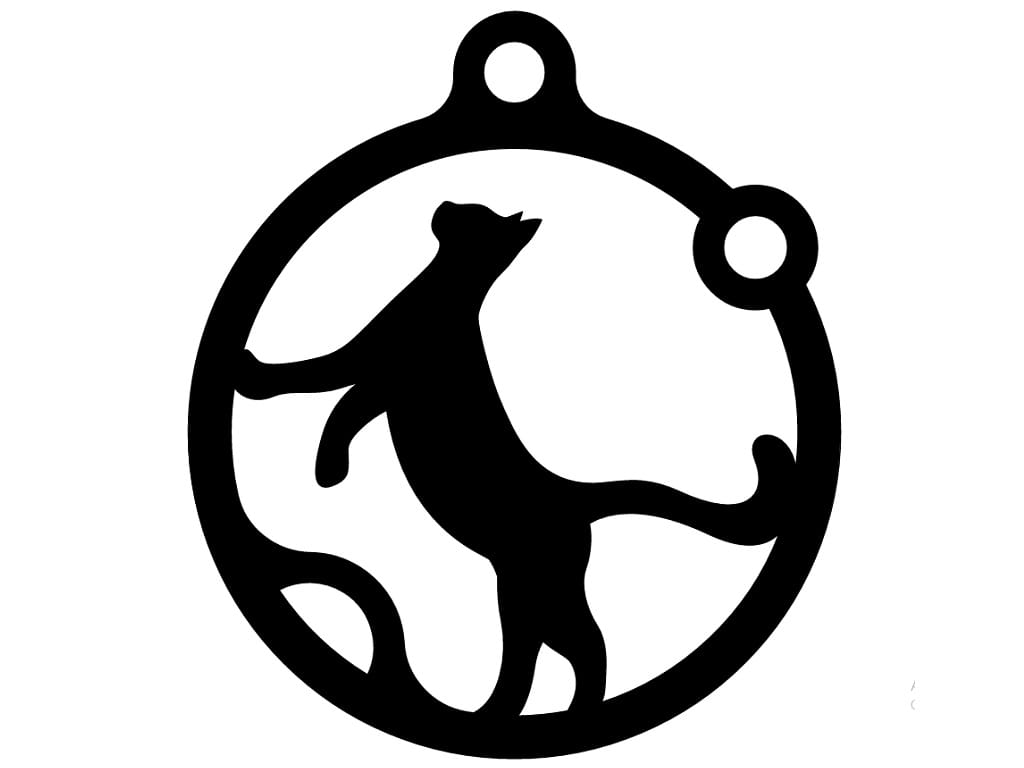 Laser Cut Cat Christmas Hanging Ornament