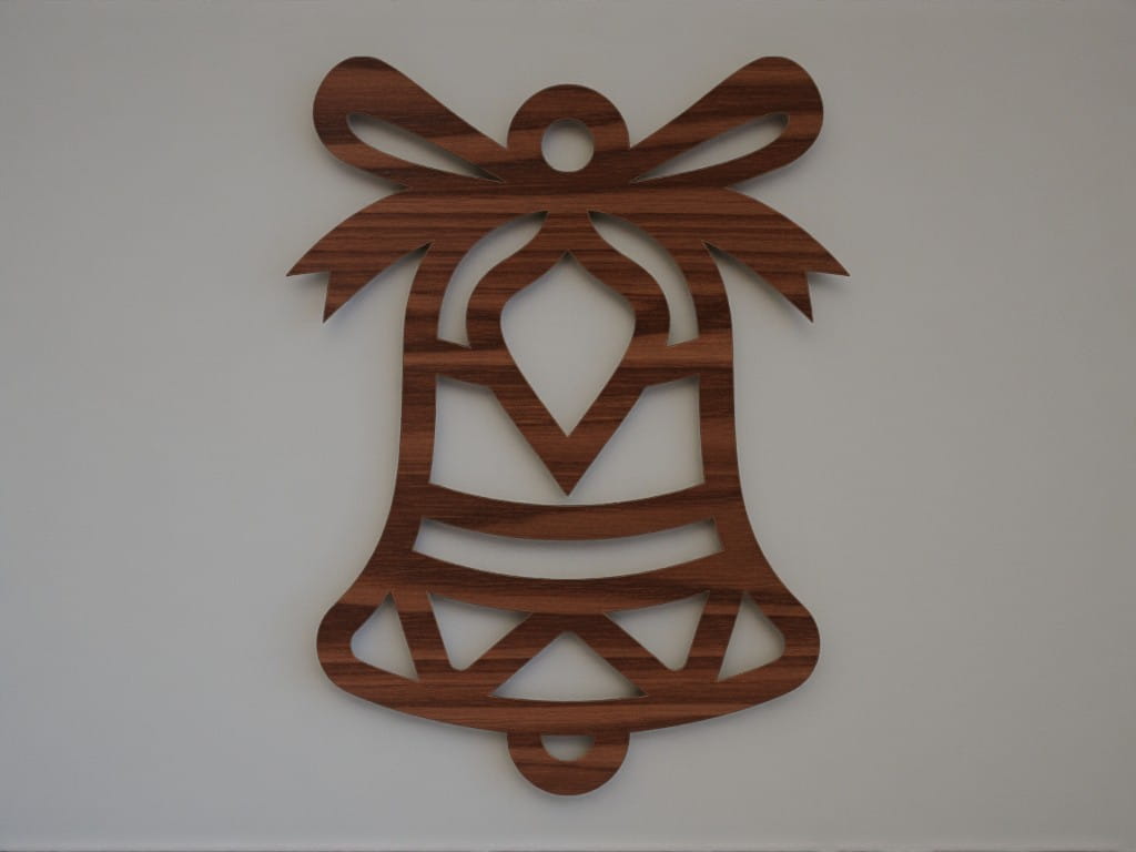 Laser Cut Bow Bell Christmas Tree Ornament