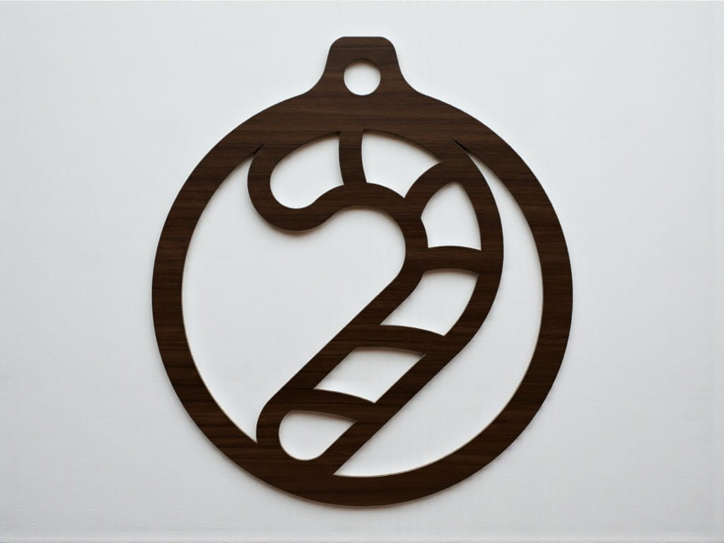 Laser Cut Christmas Candy Cane Hanging Bauble