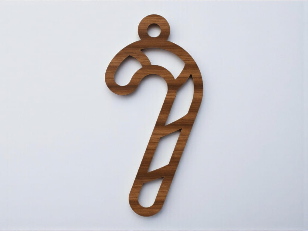 Laser Cut Candy Cane Christmas Tree Hanging Ornament