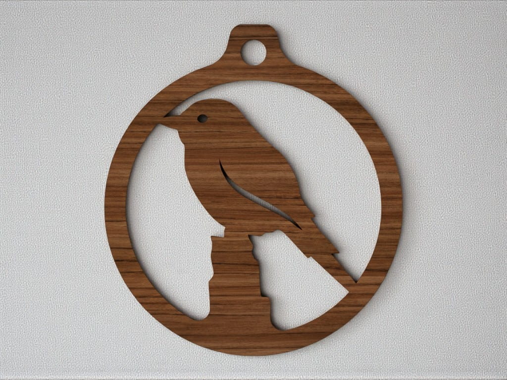 Laser Cut Bird Christmas Tree Bauble Decoration
