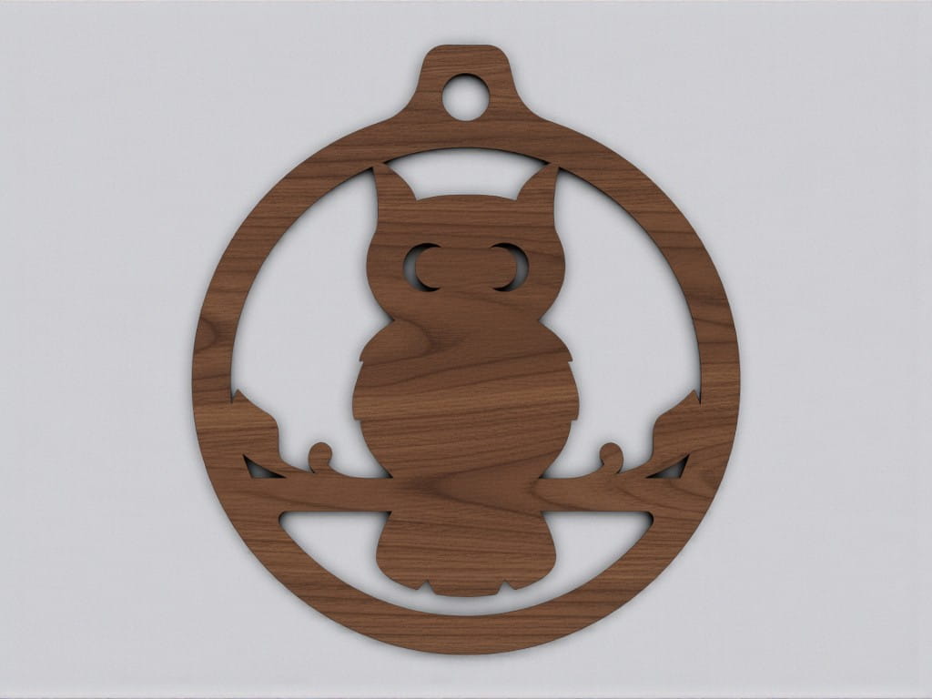 Laser Cut Owl Christmas Tree Ornament
