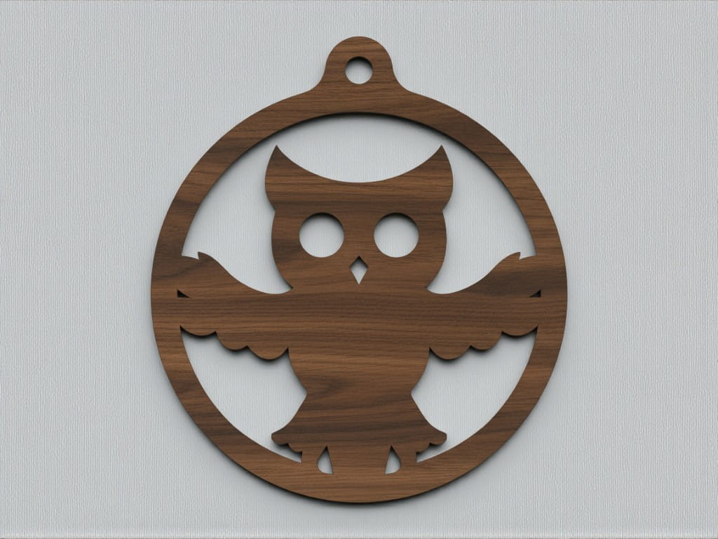 Laser Cut Owl Christmas Bauble