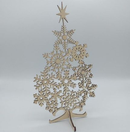 Laser Cut Snowflake Christmas Tree Decor Stand