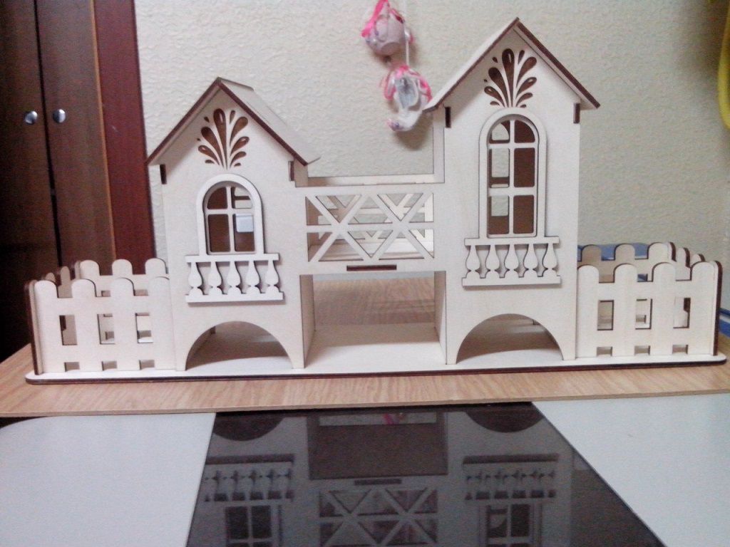 Laser Cut Two Houses Tea Bag Holder