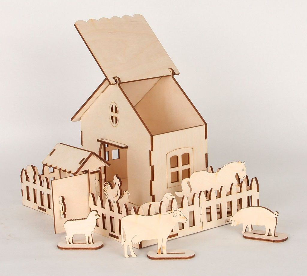 Laser Cut Early Learning Centre Wooden Farm Playset