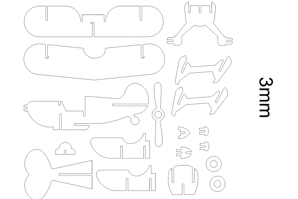 Laser Cut Airplane Wood Model Kits