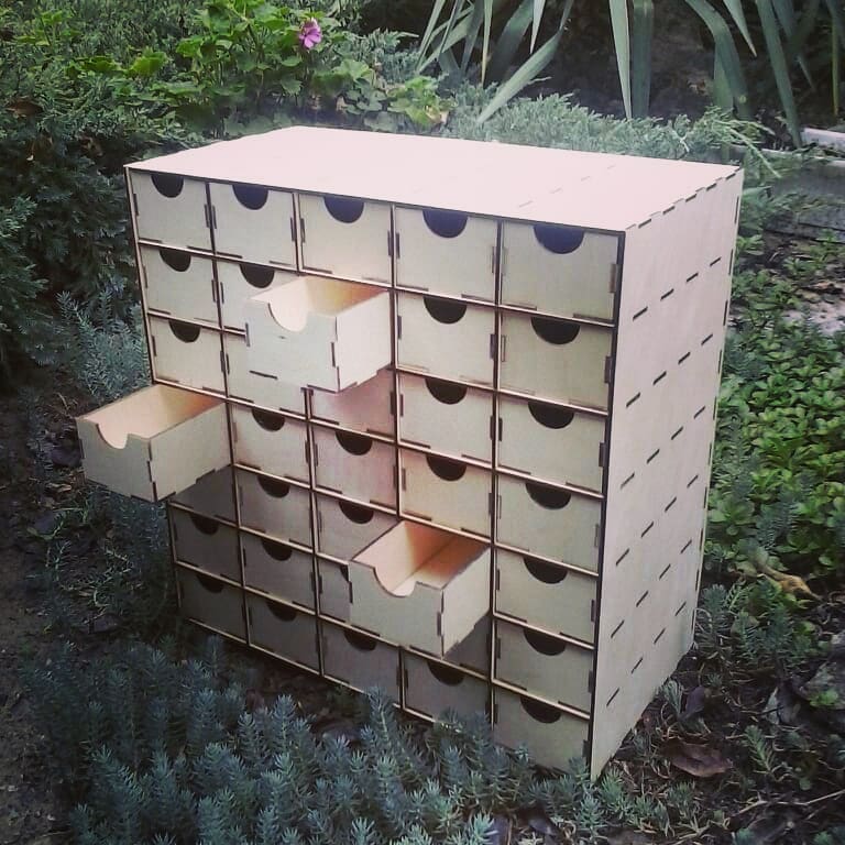 Laser Cut Wooden Stackable Storage Drawers