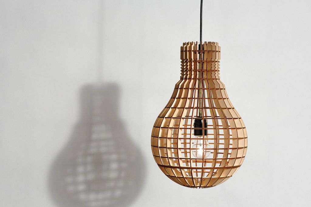 Laser Cut Light Bulb Shape Hanging Lamp