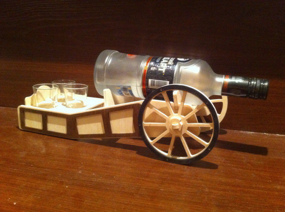 Laser Cut Mini Bar Gun Bottle Holder