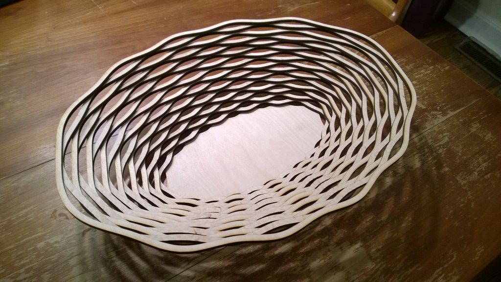 Laser Cut Layered Wooden Oval Bowl