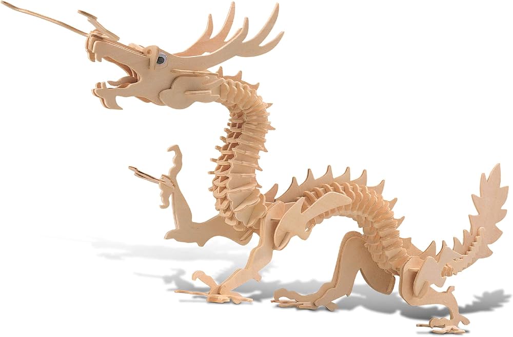 Laser Cut 3D Puzzle Dragon Wood Craft Construction Model Kit