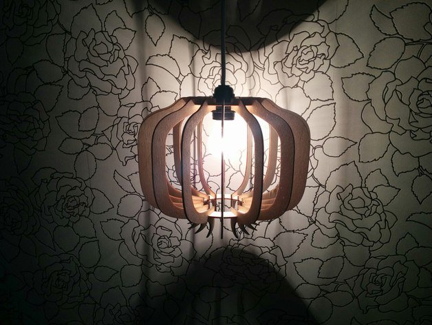 Laser Cut Wooden Pomegranate Lampshade