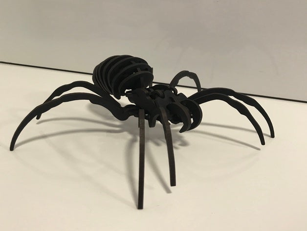 Laser Cut Spider 3D Puzzle Wood Model