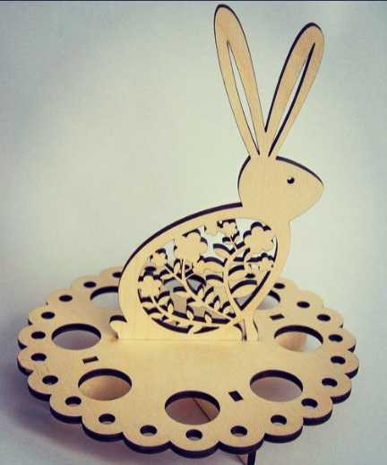 Laser Cut Wooden Easter Bunny Egg Holder