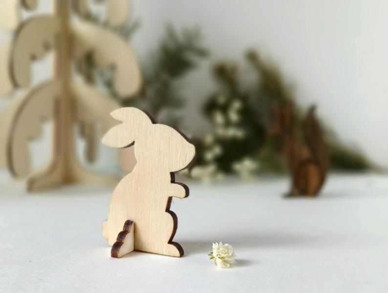Laser Cut Bunny 3D Puzzle Wood Model