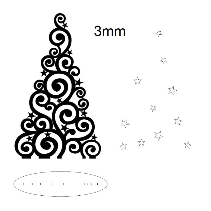 Laser Cut Tabletop Christmas Tree Stand