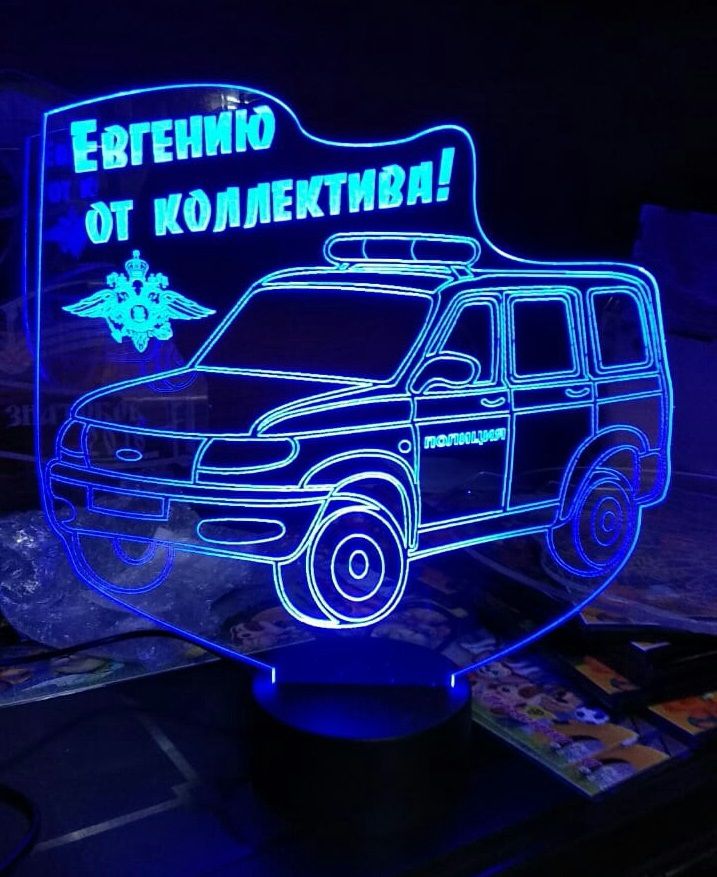 Laser Cut Ford Police Car 3D Illusion Lamp Acrylic Night Light