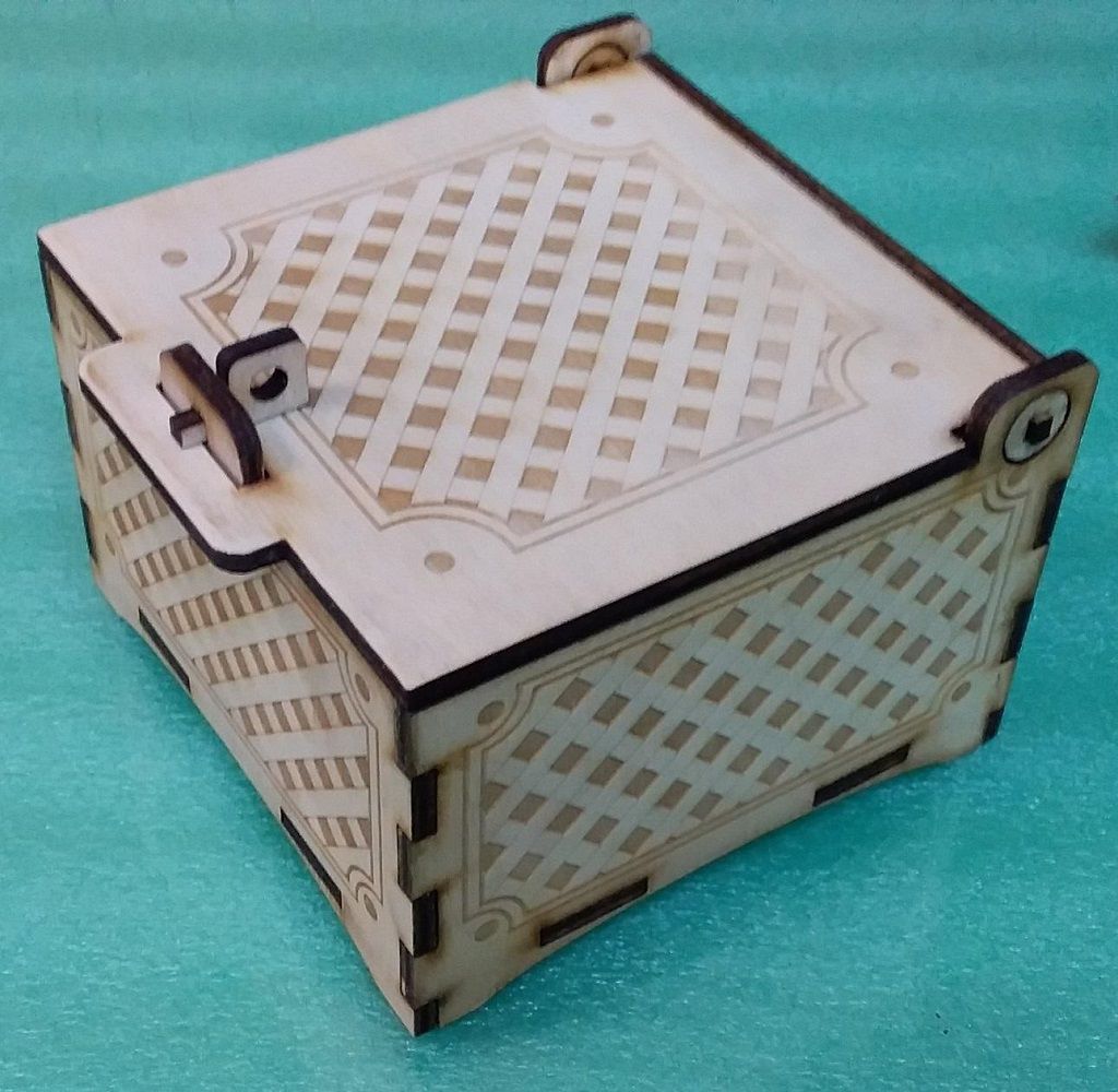 Laser Cut Engraved Wooden Box With Lid and Lock
