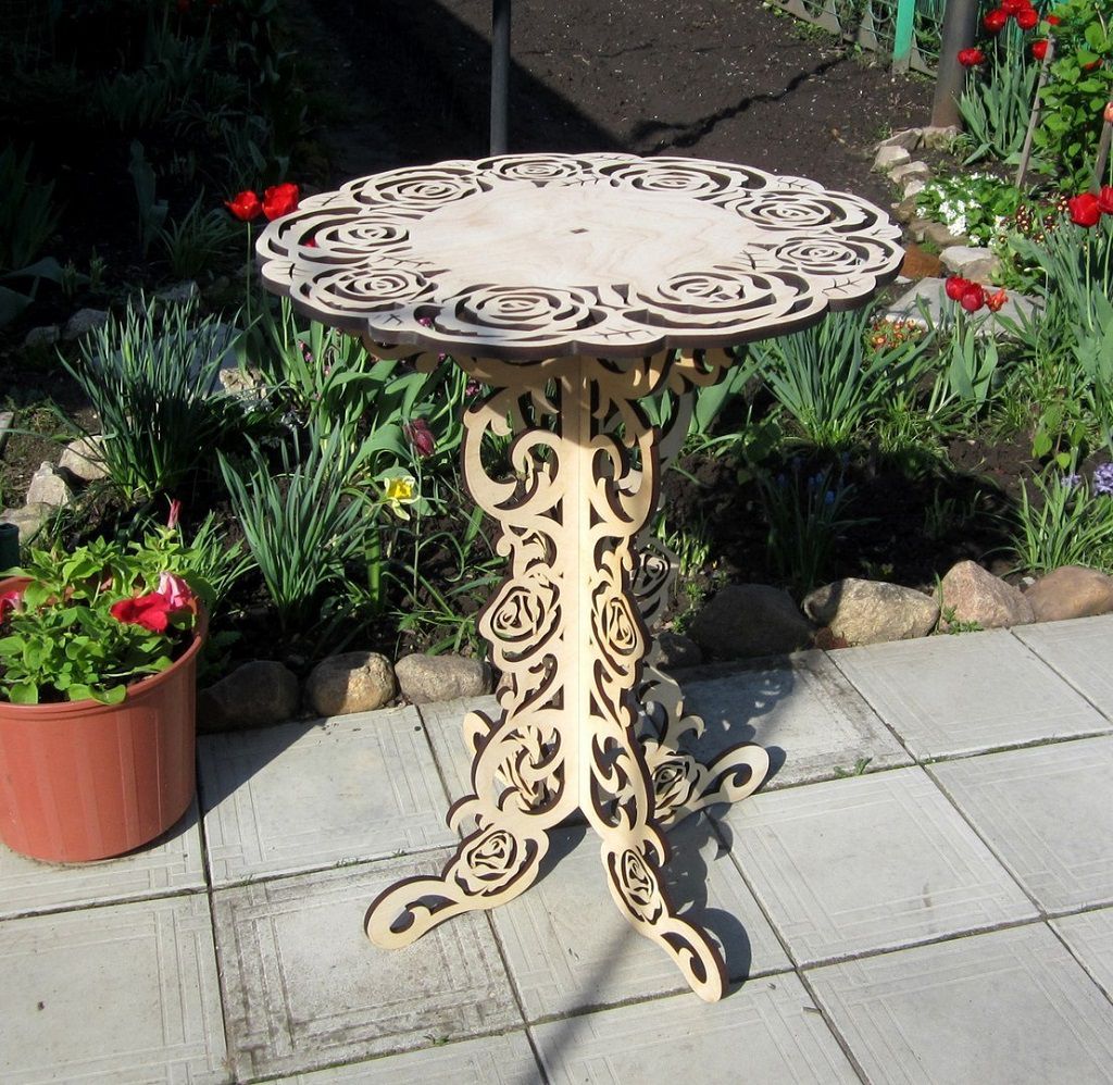 Laser Cut Tall Wooden Cake Stand