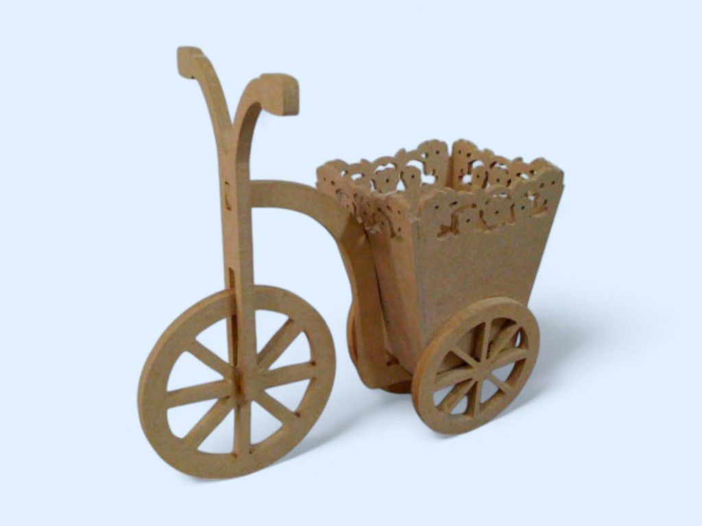 Laser Cut Popcorn Tricycle 3D Wood Model