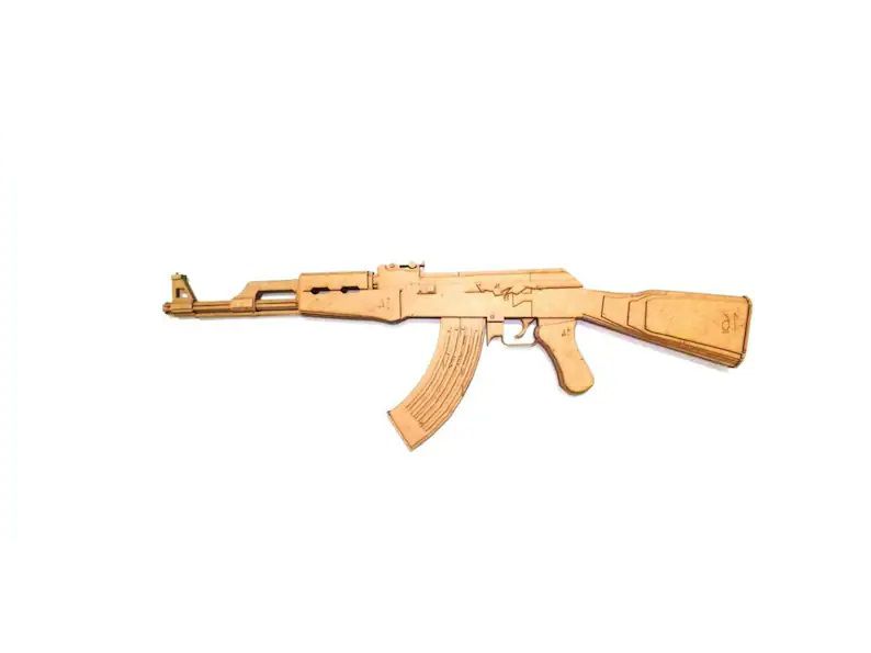 Laser Cut AK 47 Rifle 3D Puzzle Wood Model Kit