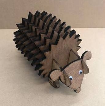 Laser Cut Hedgehog Coasters With Holder