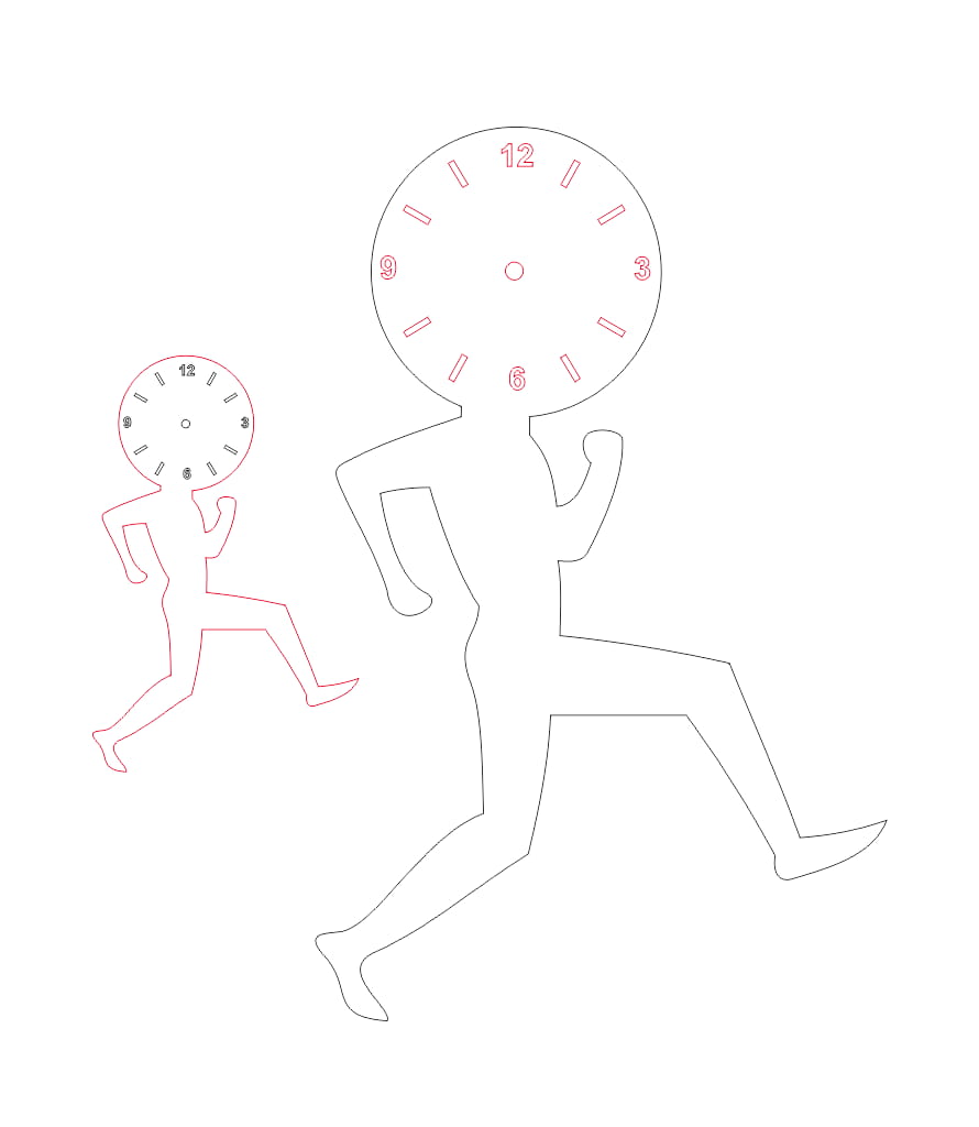 Laser Cut Running Man Wall Clock