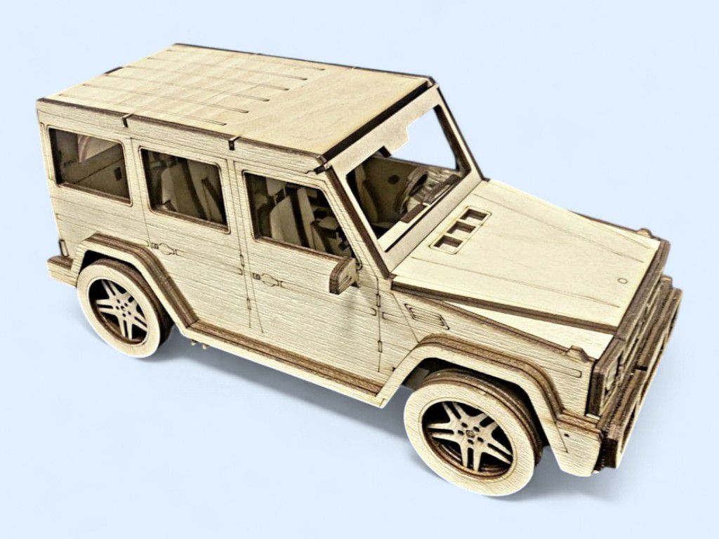 Laser Cut Mercedes G Class SUV 3D Wood Model