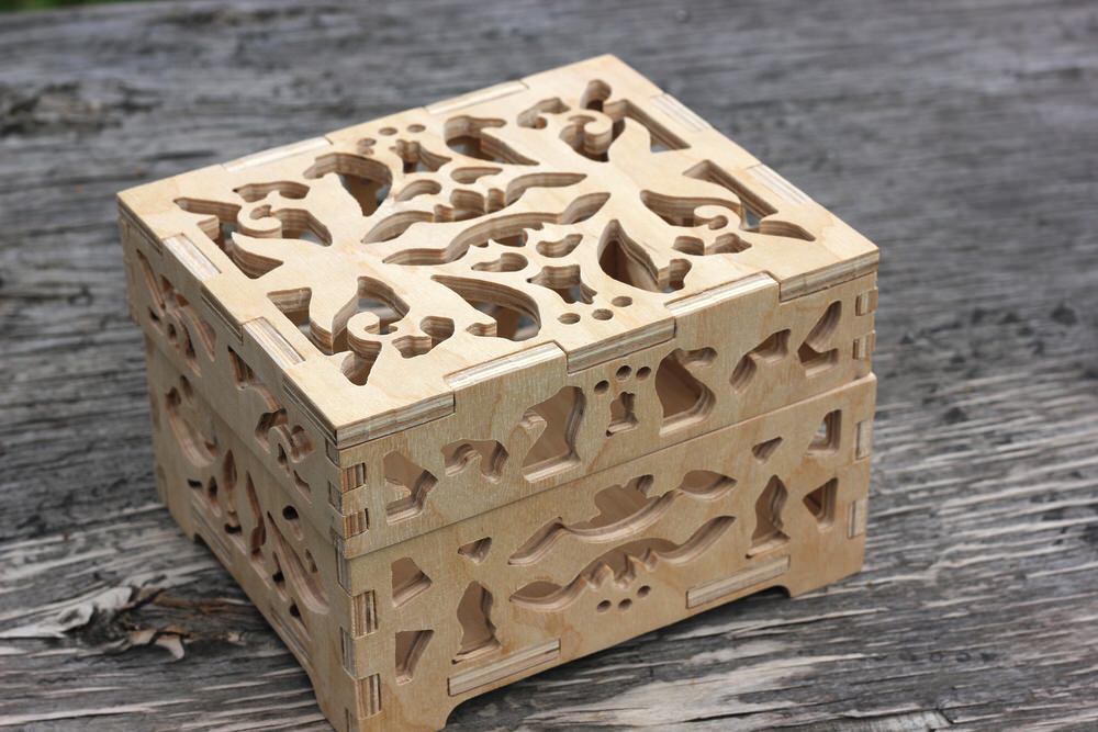 Laser Cut Wooden Decorative Chest Box