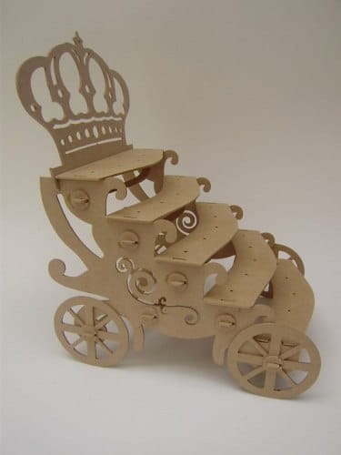 Laser Cut 5 Tier Crown Carriage Cupcake Stand