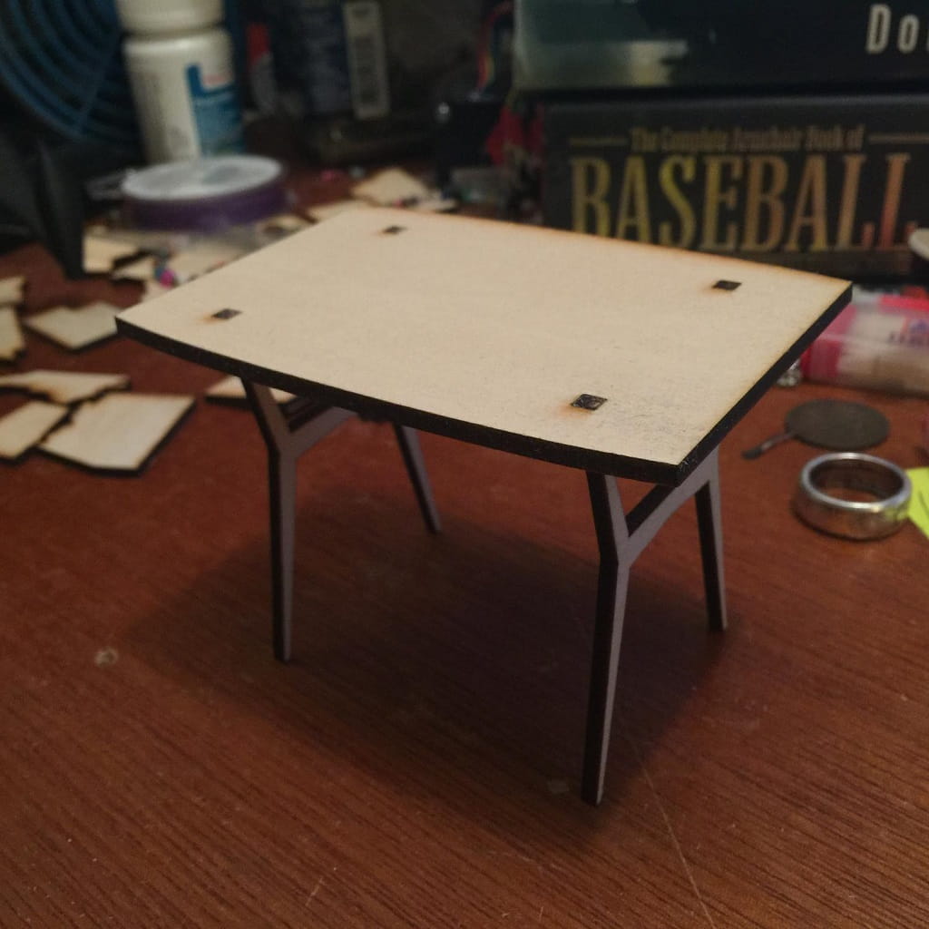 Laser Cut Miniature Dollhouse Table