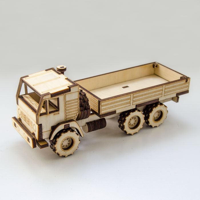 Laser Cut Dump Truck 3D Wood Model