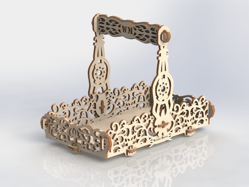 Laser Cut Decorative Easter Egg Basket