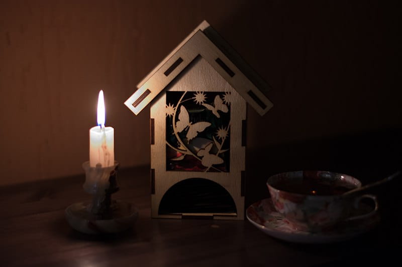 Laser Cut Butterfly Tea Bag House