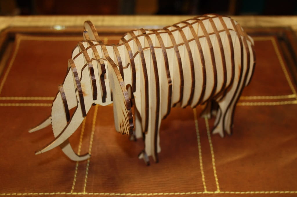Laser Cut Elephant 3D Puzzle Wood Model
