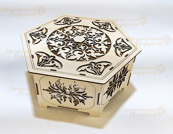 Laser Cut Hexagonal Jewelry Box