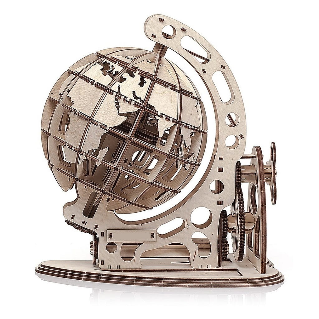 Laser Cut Rotating World Globe Map for Desk
