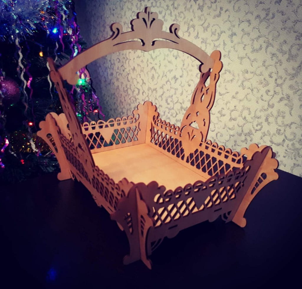 Laser Cut Wooden Fruit Basket With Handle