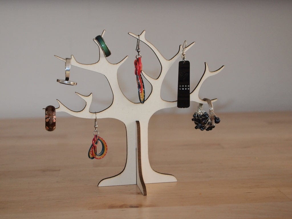 Laser Cut Wooden Jewelry Tree Display Stand