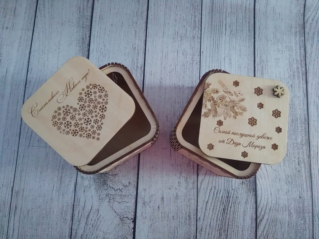 Laser Cut Wooden New Year Gift Boxes